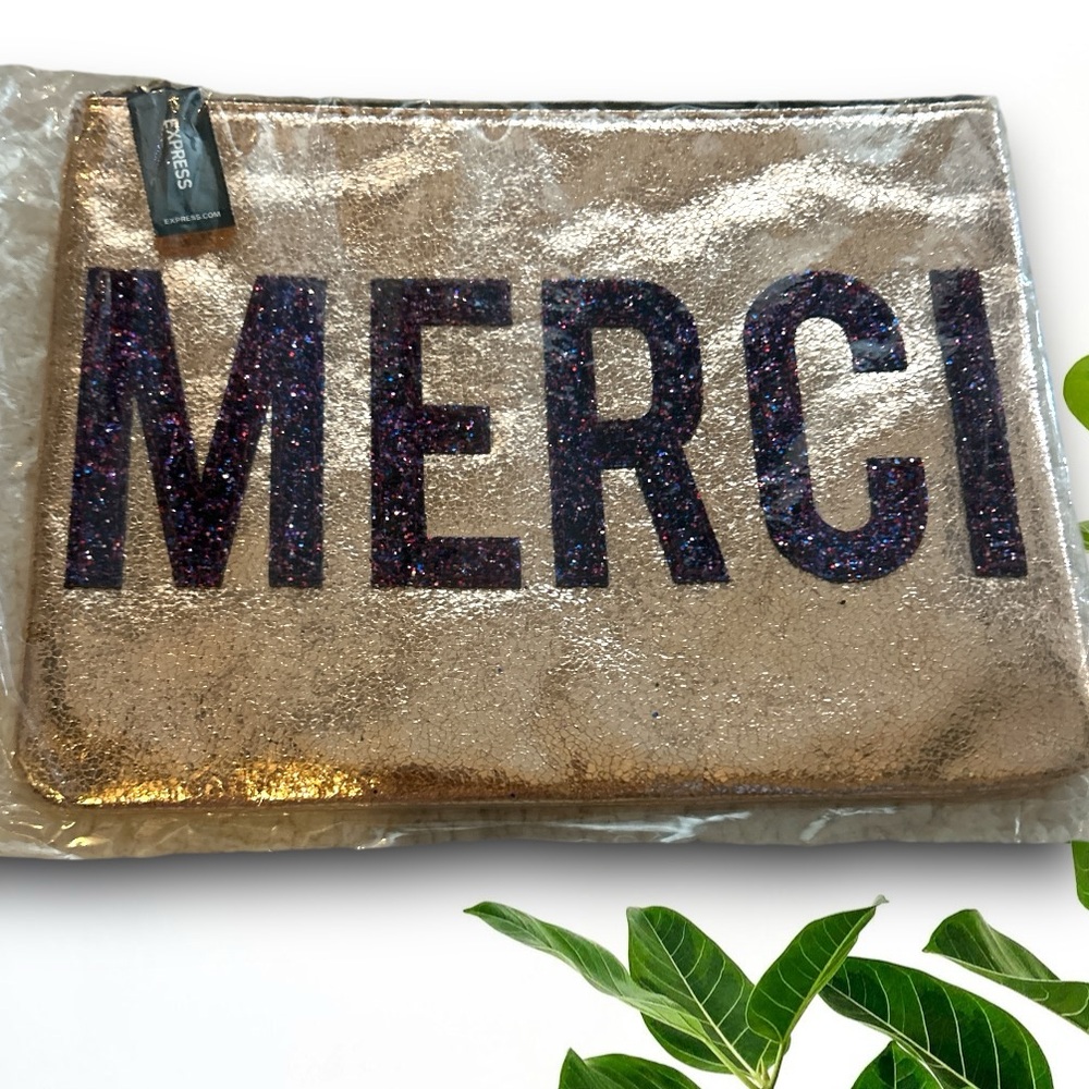 Express Metallic Cosmetic bag MERCI Print